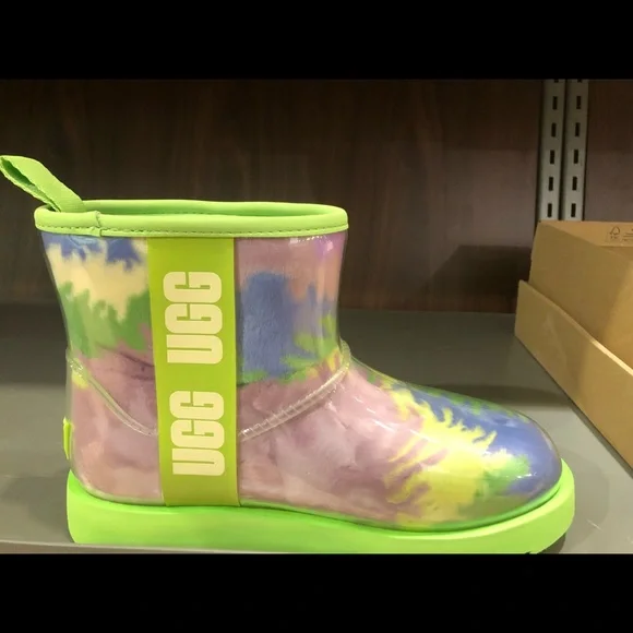UGG Shoes Ugg Clear Plastic Over Colorful Pattern Which Good